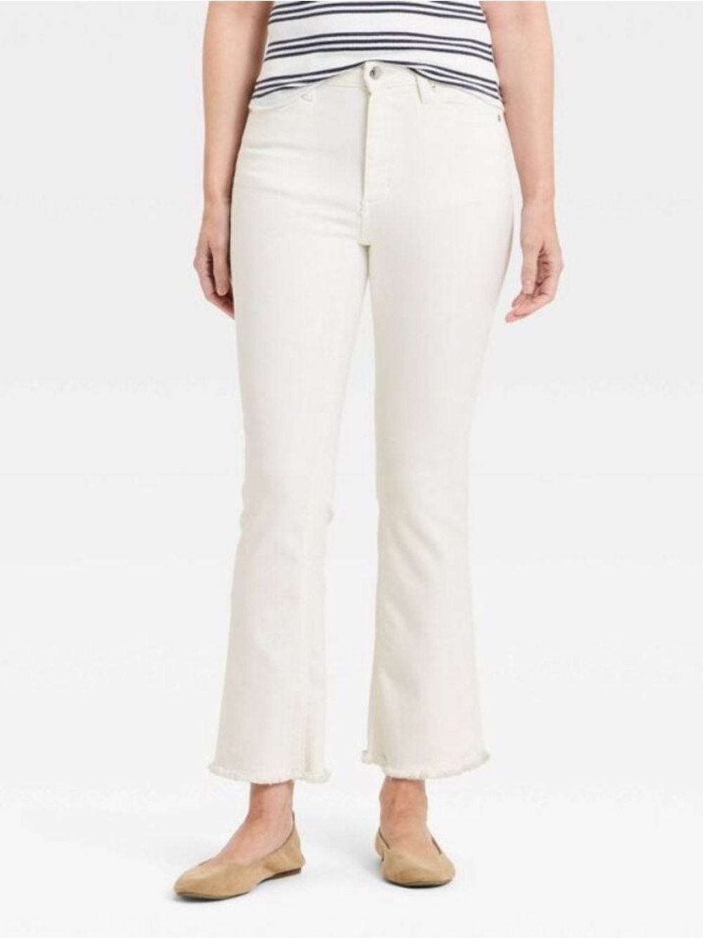 Universal Thread Cloud White 8S High Rise Kick Flare Jeans